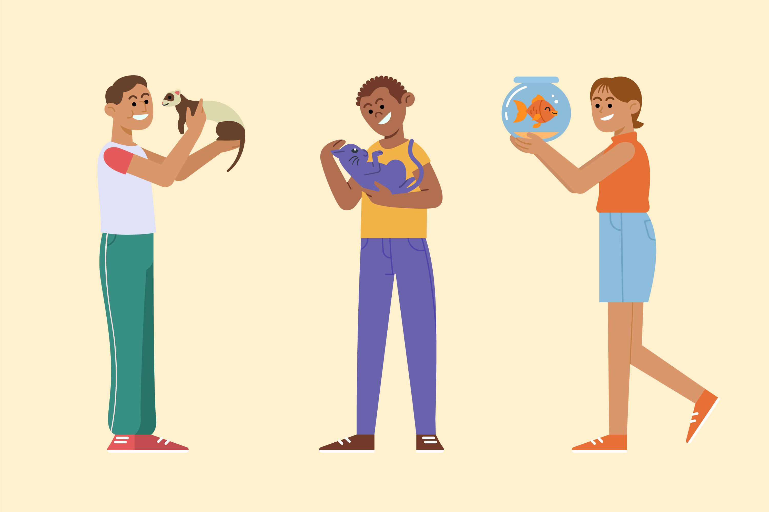 Pessoas com o pet